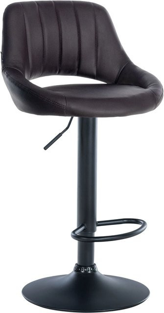 DELUKE Barhocker SEGAD Barstuhl aus Kunstleder in Braun und Schwarz, höhenverstellbar, drehbar mit Lehne, B/T/H: 47 x 48 x 85 cm - Bild 1