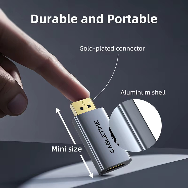 CABLETIME DisplayPort zu HDMI Adapter für 4K UHD 60Hz, DP auf HDMI Konverter für PC, Laptop und TV - Bild 6