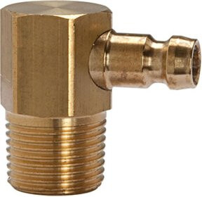 Riegler Temperier-Einstecknippel DN 6, 90 Grad, Messing in Gold, Außengewinde M8x0,75 - Bild 1