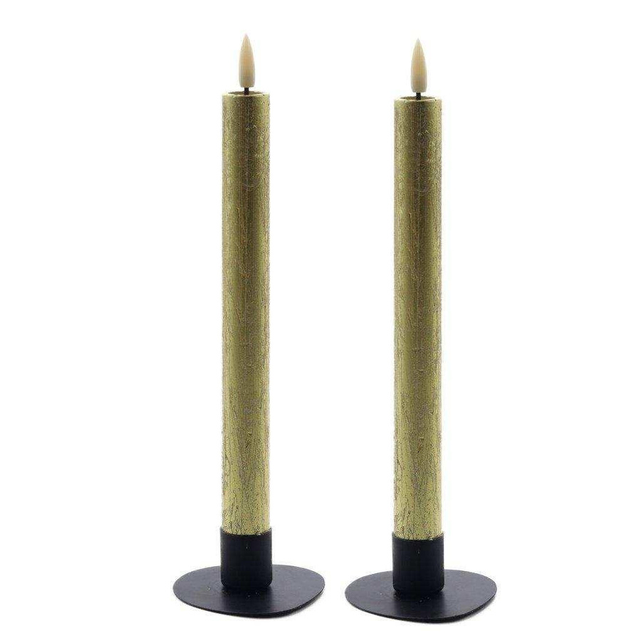 Mansion LED Stabkerzen in Gold, 2er Set, Höhe: 24,5 cm - Bild 1