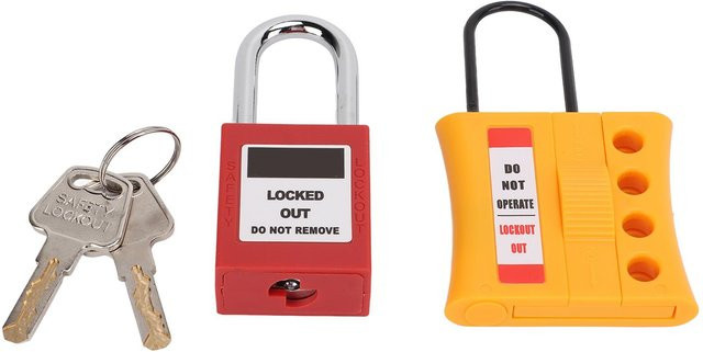 Meterk Lockout-Tag-Out Hasp-Kit Universal-Sicherheitsschloss aus isoliertem Nylon mit 4 Löchern in Rot - Bild 1