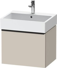 Duravit Waschtischunterschrank D-Neo wandhängend in Weiß und Beige, matt, mit Auszug, B: 58,4 cm, T: 44,2 cm - Bild 1