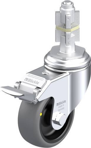 Blickle Lenkrolle LKRA-TPA 80G-11-FI-ELS-E14 mit Feststeller, Rad-Durchmesser: 80 mm, Tragfähigkeit: 65 kg, galvanisiert, grau/schwarz/silber - Bild 1
