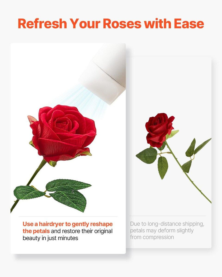 500 Stück Künstliche Rote Rosen von Buying Solutions, MB als Realistischer Strauß aus Samt und PE für Hochzeit, Party und Dekoration - Bild 2