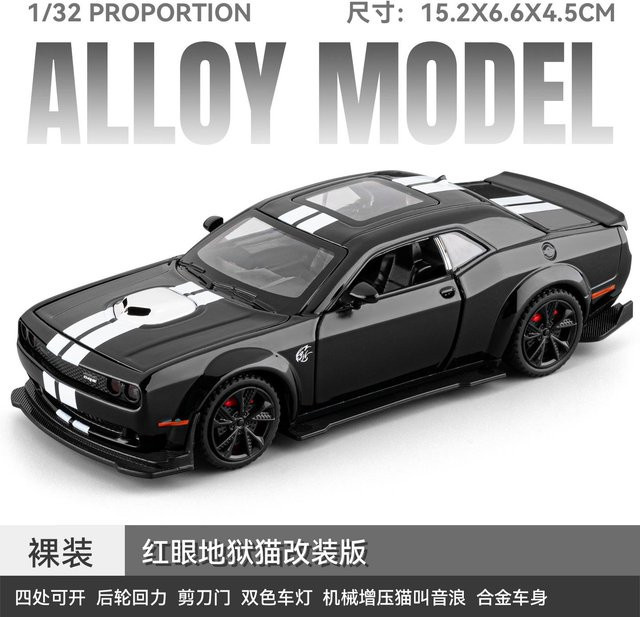 Linyi Modellauto Dodge Challenger Srt Hellcat Redeye Widebody, 1:32, Metall, ab 18 Jahre - Bild 1