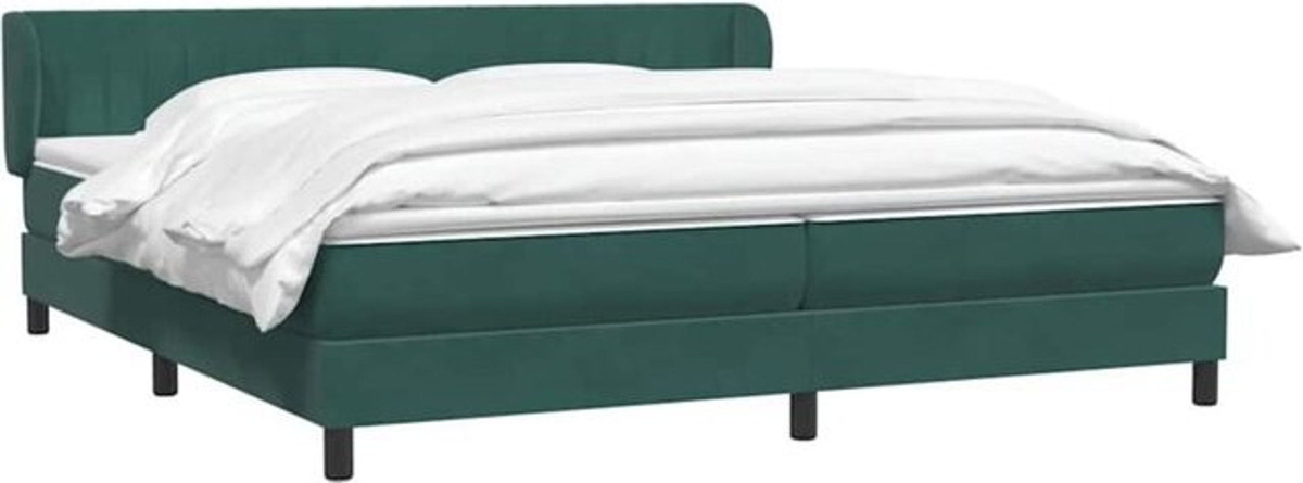 vidaxl Boxspringbett mit Matratzen aus Samt in Dunkelgrün, B/T/H: 180 x 220 x 78 cm - Bild 1