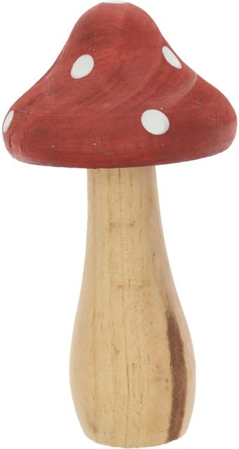 Rico Design Deko-Pilz aus Holz in Rot-Weiß, Höhe: 14 cm, Breite: 6,5 cm - Bild 1