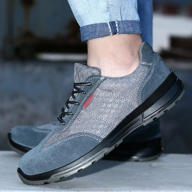Avant-garde Arbeitsschutzschuhe für Herren aus Leder in Grau, schlag- und durchdringungssicher mit elektrischem Schutz 6 kV, Größe 46 - Bild 1