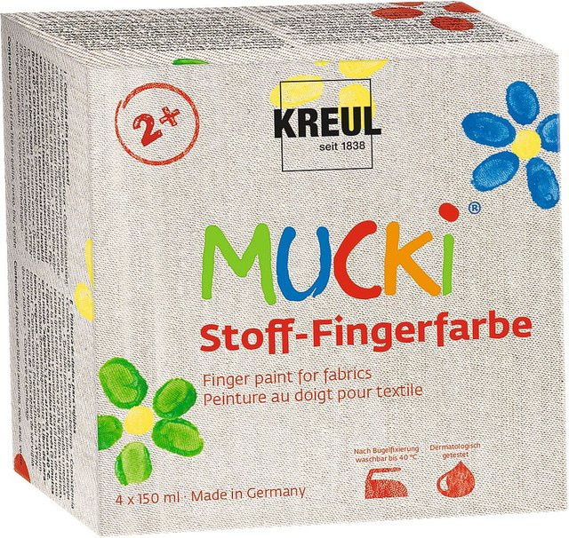 MUCKI Stoff-Fingerfarbe 4er-Set Multicolor für Kinder - Bild 1
