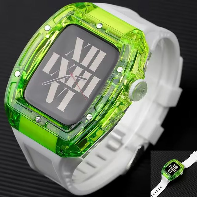 FancyWrist Uhrenarmband Silikon, Transparentes Glacier-Gehäuse-Modifikationsset, Apple Watch Ultra 2 49 mm 45 mm 44 mm, Iwatch Serie 9 8 7 6 SE 5 4 - Bild 1