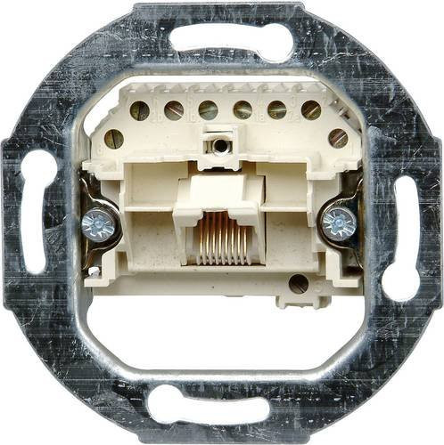 Kopp UAE- IAE- und ISDN-Steckdose in Aluminium-Optik für die Unterputzmontage - Bild 1