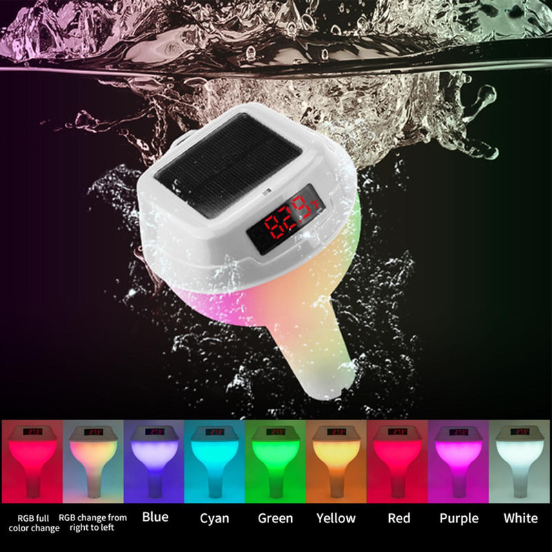 Fishine Solarbetriebenes Poolthermometer mit RGB-Umgebungsbeleuchtung in Weiß - Bild 3