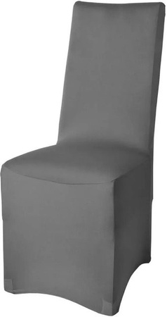 Beautissu Leona Stuhlhusse für Esszimmerstühle in Anthrazit aus Stretch-Material B/H: 95 x 45 cm