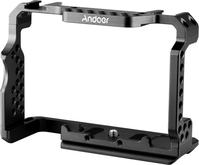 Andoer Kamerakäfig Video Rig aus Aluminiumlegierung für Sony A7R III, A7 II und A7III in Schwarz - Bild 1