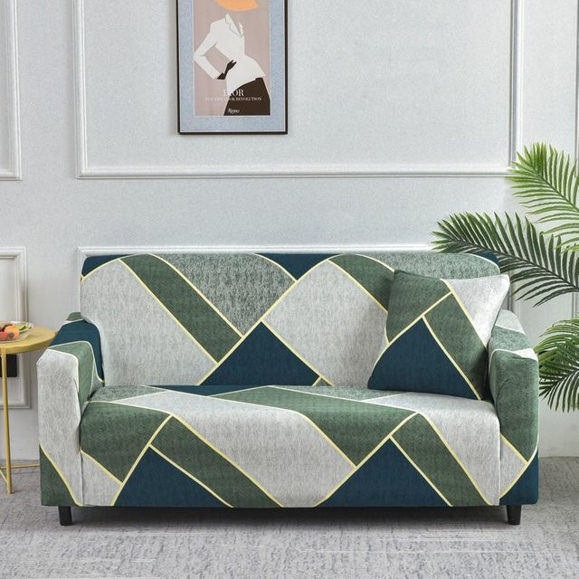 Yiran bag Elastischer Sofabezug für Einzelsitze, Rutschfest und Staubdicht, Grün, Modernes Grafikdesign - Bild 1