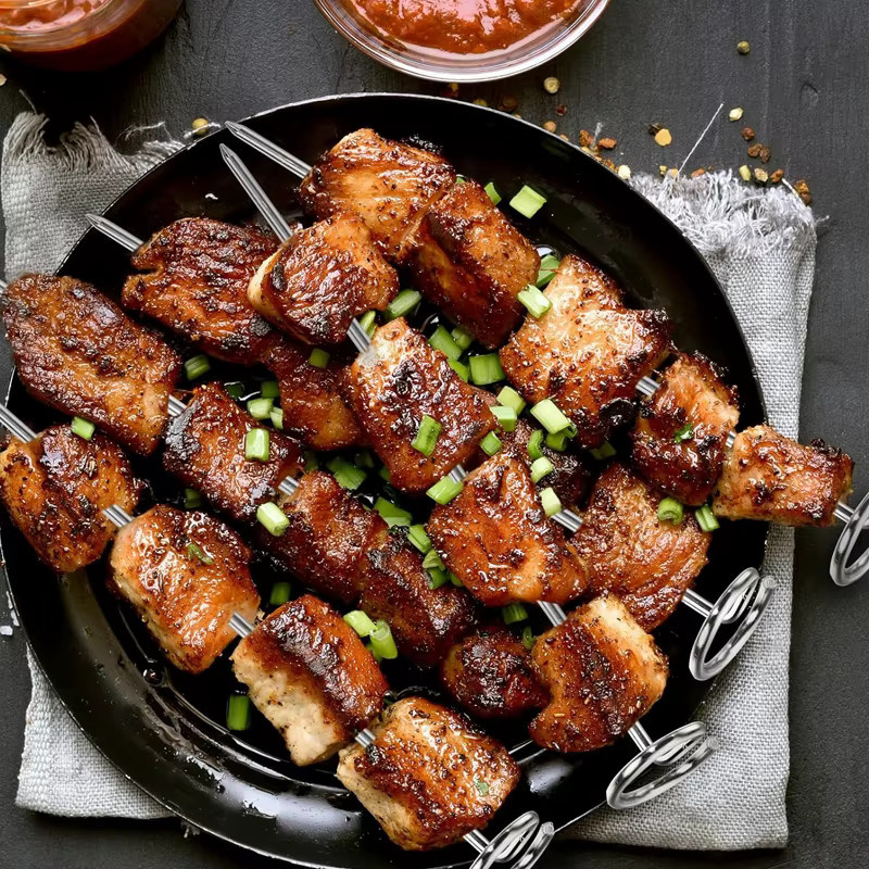 12er Set JYN Grillspieße aus Edelstahl in Silber für Airfryer, Ofen und BBQ - Bild 4