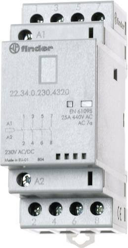 Finder Schütz 22.34.0.230.4620 mit 2 Schließern und 2 Öffnern, 230 V/DC, 230 V/AC, 25 A - Bild 1
