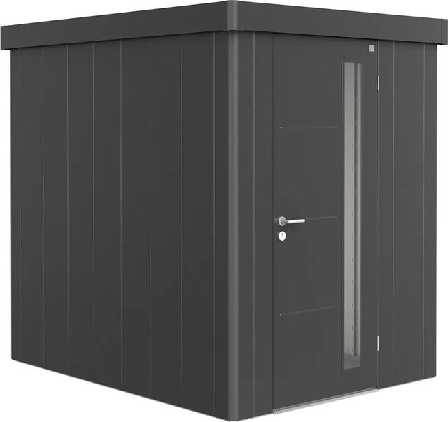 Biohort Gerätehaus Neo 2A mit Standardtür aus Stahl in Quarzgrau-Metallic, B/H/T: 180 x 222 x 236 cm - Bild 1