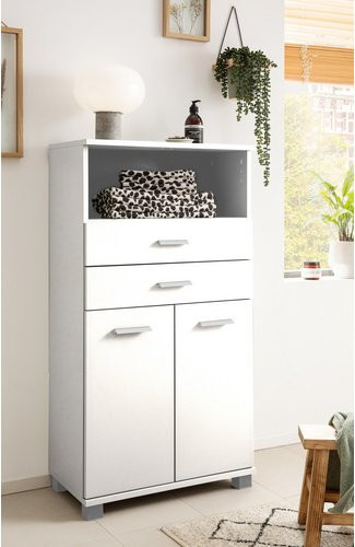 Schildmeyer Highboard Palermo in Mattweiß, B/H/T: 59,8 x 110,5 x 32,6 cm - Bild 1