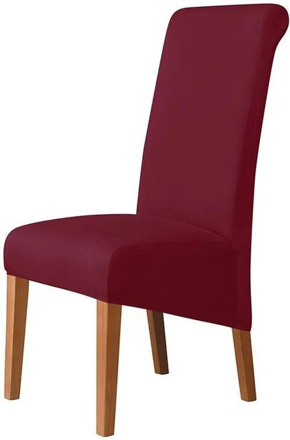 BC-Warm Home Stuhlbezug XL in Braun mit hoher Rückenlehne aus elastischem Stretch-Stoff für Esszimmer und Küche - Bild 1
