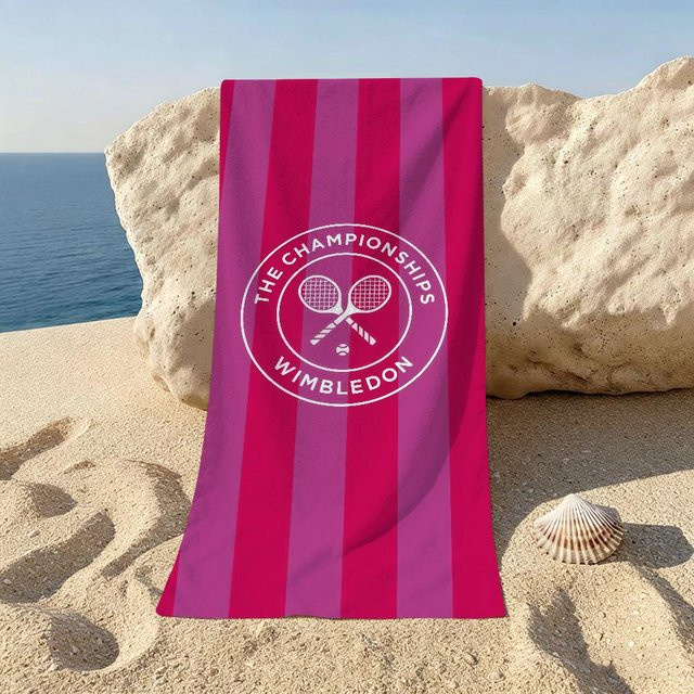JMG Household Supplies Sportliches Strandtuch Wimbledon-Logo in Pink, B/H: 150 x 200 cm - Bild 1