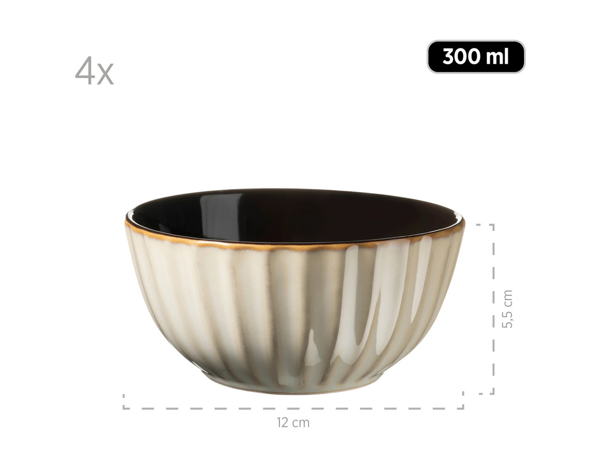 Mäser Confino Frühstücksset aus Steinzeug, 12-teilig, Beige/Braun/Schwarz - Bild 3