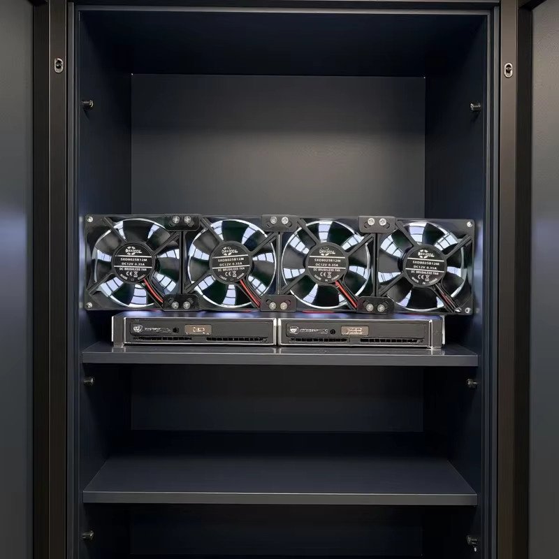 SXDOOL 4er-Pack Hochgeschwindigkeits-Lüfter mit Geschwindigkeitsregler in Schwarz, B: 80 mm, T: 25 mm, 4200 U/min, 43,3 CFM für Server, PC und GPU-Rigs - Bild 2