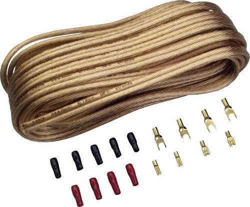 Sinuslive Car HiFi Lautsprecherkabel-Set 2 x 4mm² 10,00 m vergoldet in Transparent und Gold inklusive Stecker - Bild 1