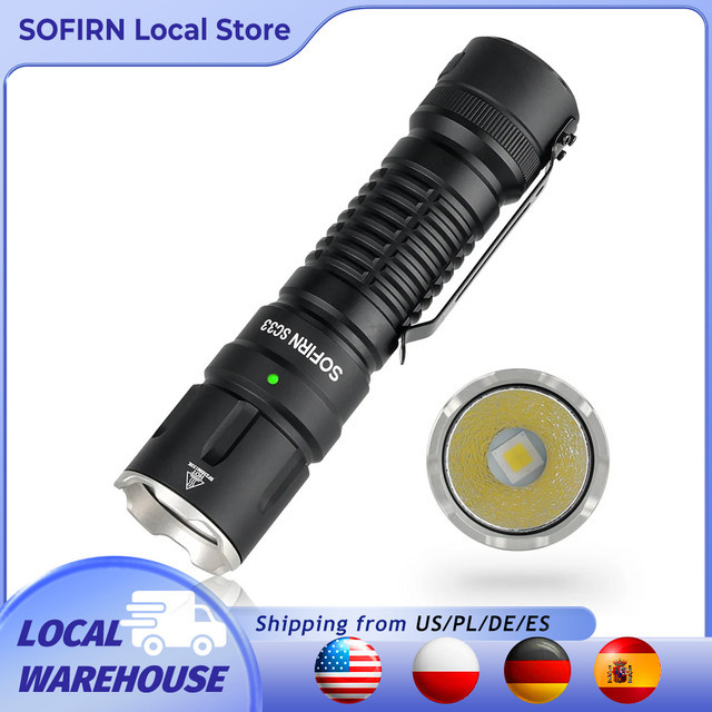 Sofirn SC33 Taktische LED-Taschenlampe mit 5200 Lumen, XHP70.3 HI, wiederaufladbar via USB-C, Schwarz - Bild 1
