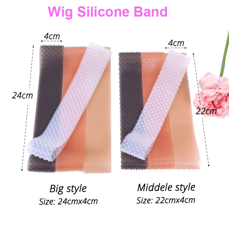 Hilo Silikonband zum Fixieren von Perücken, schwarz, 22 cm, Unisex - Bild 2