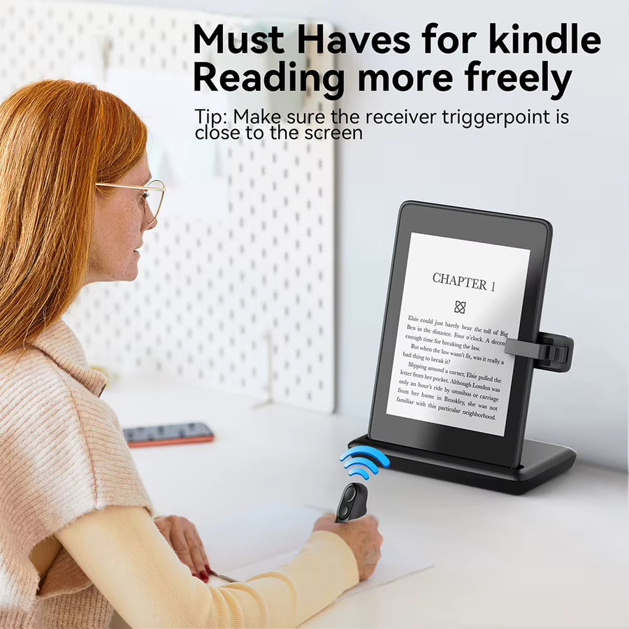 ALLOYSEED Fernbedienung für Seitenwechsel und Handykamera-Aufnahmeregler, Fernauslöser für Kindle in Pink oder Schwarz - Bild 2