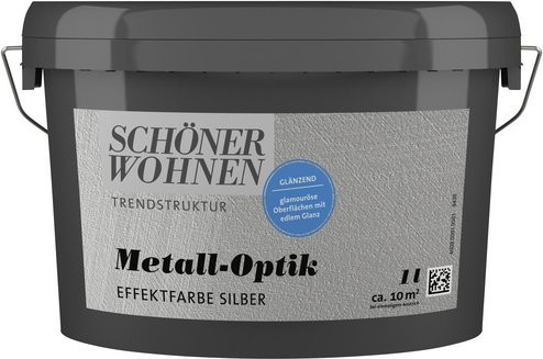 Schöner Wohnen Effektfarbe Trendstruktur in Metall-Optik, silberfarben, 1 l - Bild 1