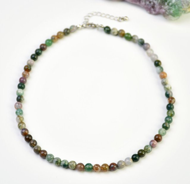 Lucky Star Jewelry Halskette, Naturstein Indischer Achat, Zirkon, Damen - Bild 1