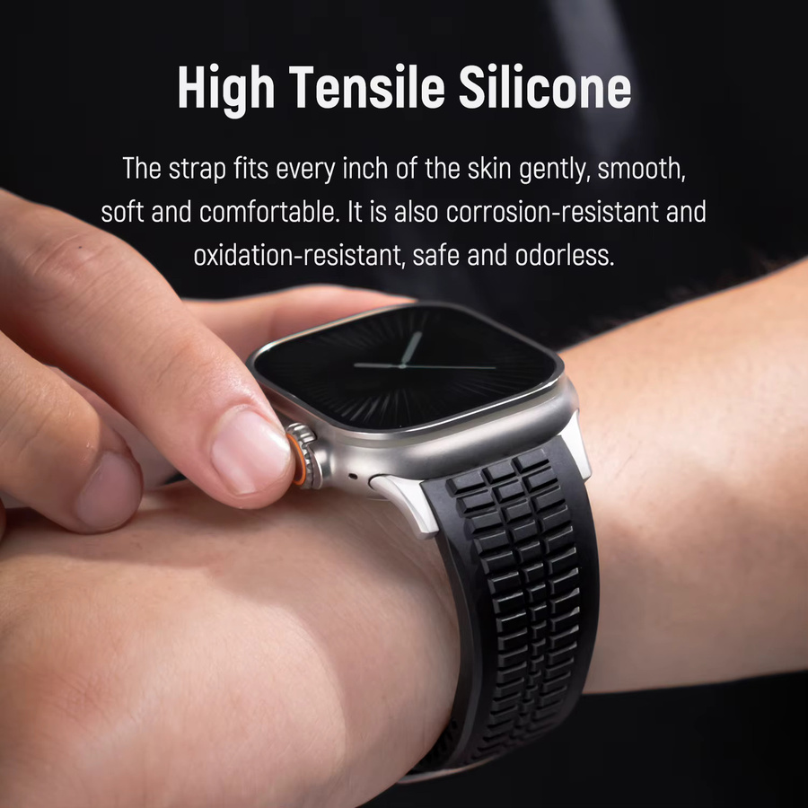 Uhrenarmband Silikon, Schwarz, Unisex - Bild 5