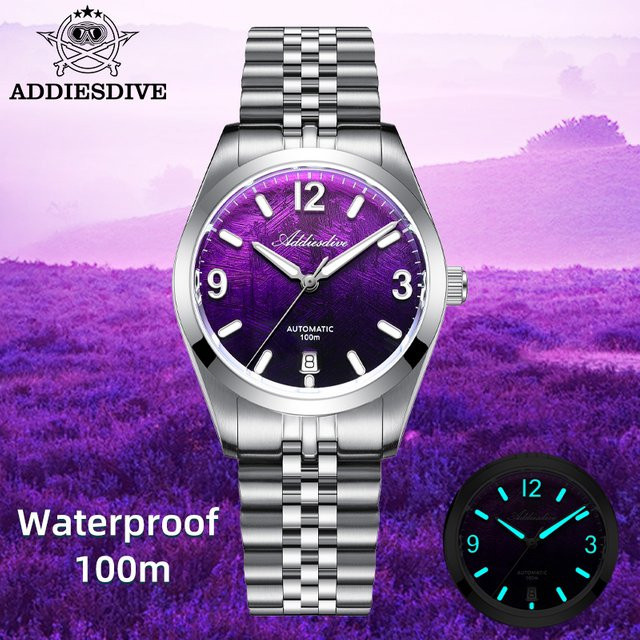 ADDIESDIVE Armbanduhr Automatik, Edelstahl, Blau, Saphirglas, Herren - Bild 1