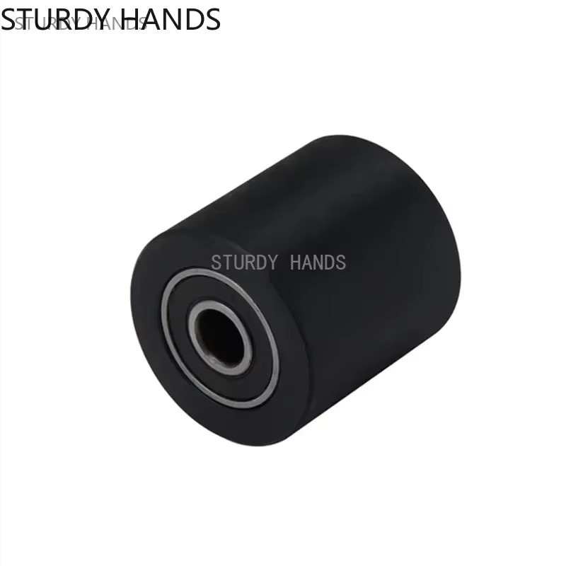 STURDY HANDS Lagerrolle mit Gummischeibe in Schwarz und Pink, verschleißfestes und wasserdichtes zweiachsiges Führungsrad aus Kunststoff - Bild 3
