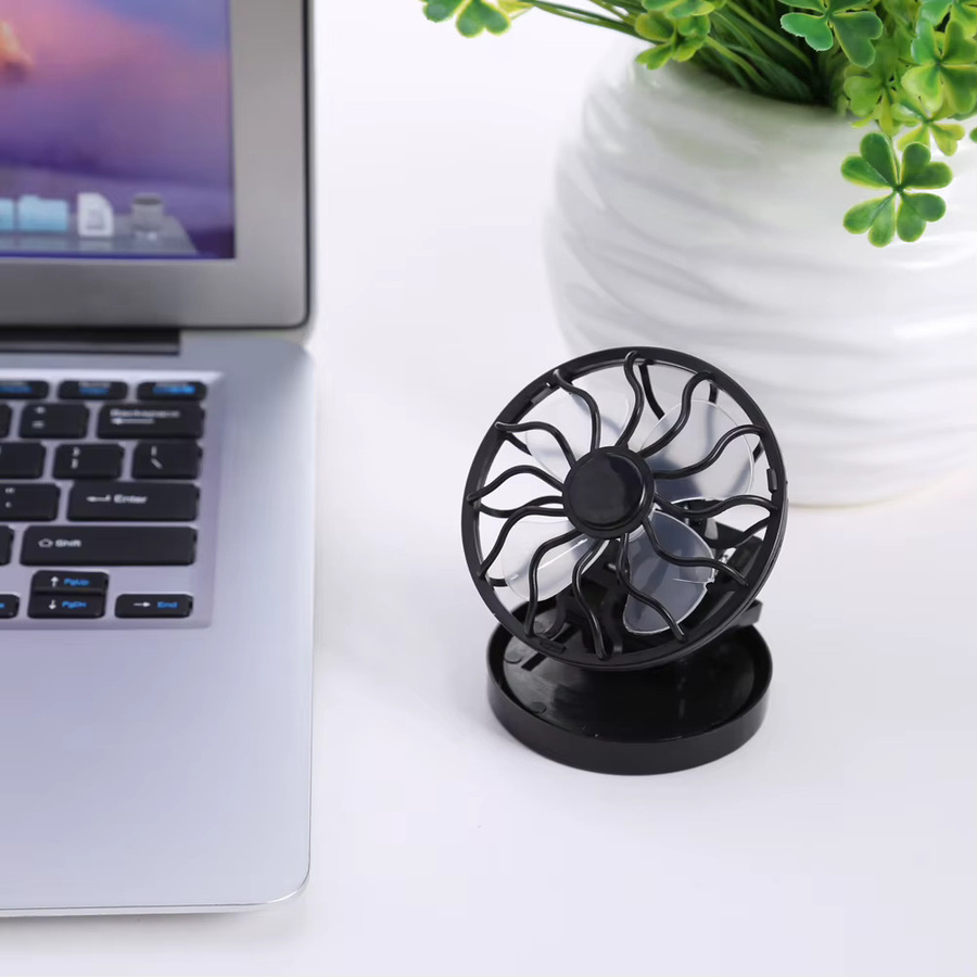 APWIKOGER Tragbarer Mini-Solar-Clip-Ventilator in Schwarz aus Kunststoff für Camping und Outdoor - Bild 3
