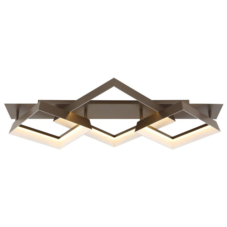 GLOBO Deckenleuchte SYRAKUS in Kaffee, modernem Design aus Metall und Kunststoff, B/H/T: 49,5 x 12 x 85 cm - Bild 3