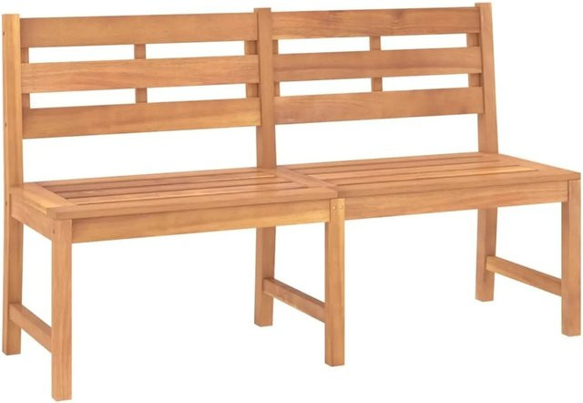 vidaXL Gartenbank aus Massivholz Teak in Braun, B: 150 cm, H: 90 cm, T: 59 cm - Bild 1