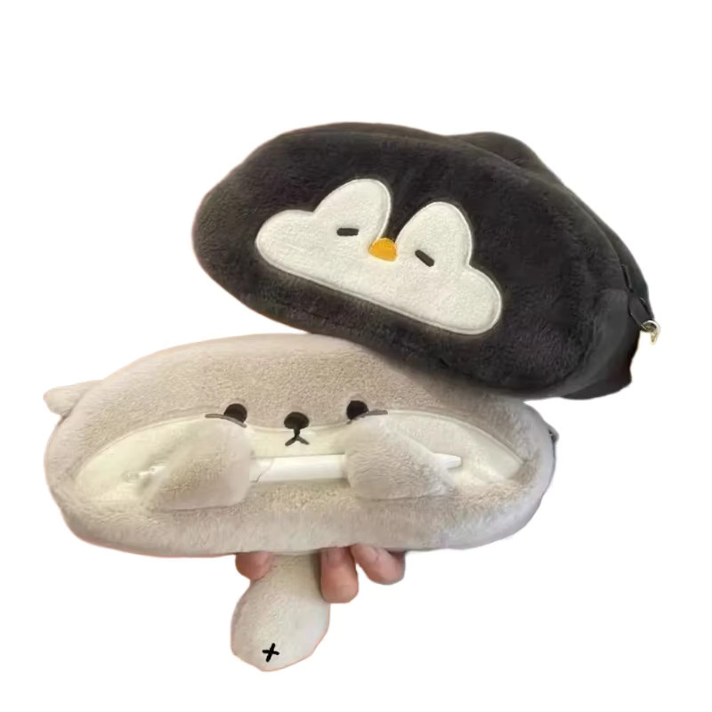 Mizusai Plüsch-Stiftetui mit niedlichem Pinguin-Design als flaches Federmäppchen - Bild 2