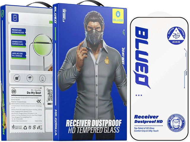 Blueo Anti-Dust HD Displayschutzfolie aus gehärtetem Glas für Apple iPhone 14 Pro Max in Schwarz und Transparent - Bild 1
