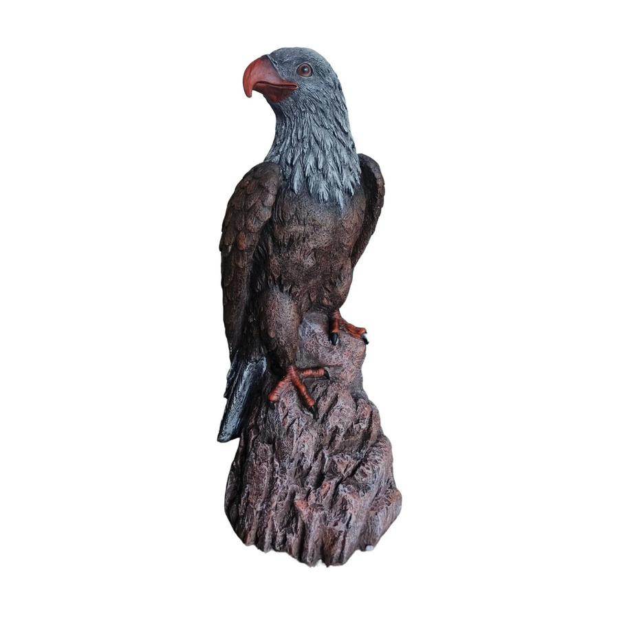 Wetterfeste Relaxdays Adlerfigur aus Polyresin in Braun Grau Rot, H x B x T: 66 x 30 x 36 cm - Bild 2