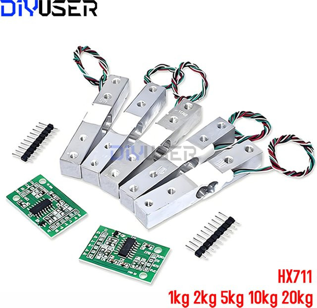 DIYUSER Wägezelle mit HX711 AD Modul und Gewichtssensor aus Aluminiumlegierung in Silber - Bild 1