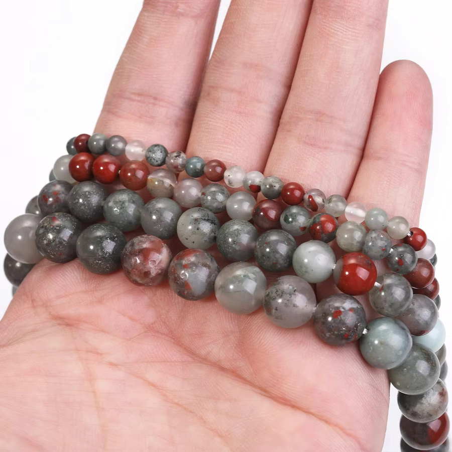 SANSWL Afrikanische Blut Jade Spacer Perlen, Unisex - Bild 5