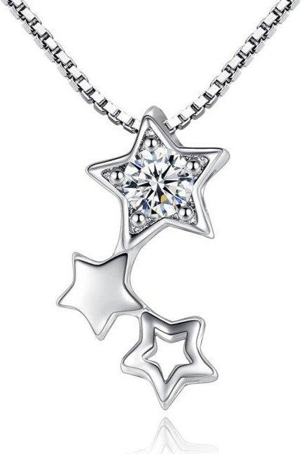 Halskette 925 Silber, Zirkonia, Weiß, Damen, 45 cm - Bild 1