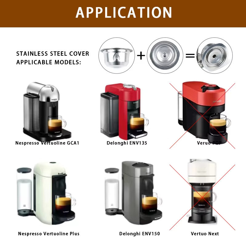 Nachfüllbare Kaffeekapselhülle aus Edelstahl in Silber für Nespresso Vertuo Kaffeemaschinen - Bild 2