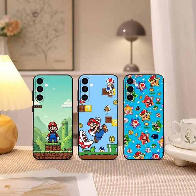 Mario Game S-Super M Geschenk-Handyhülle für Samsung Galaxy A73 A72 A71 A70 A53 A52 A51 in Schwarz - Bild 1