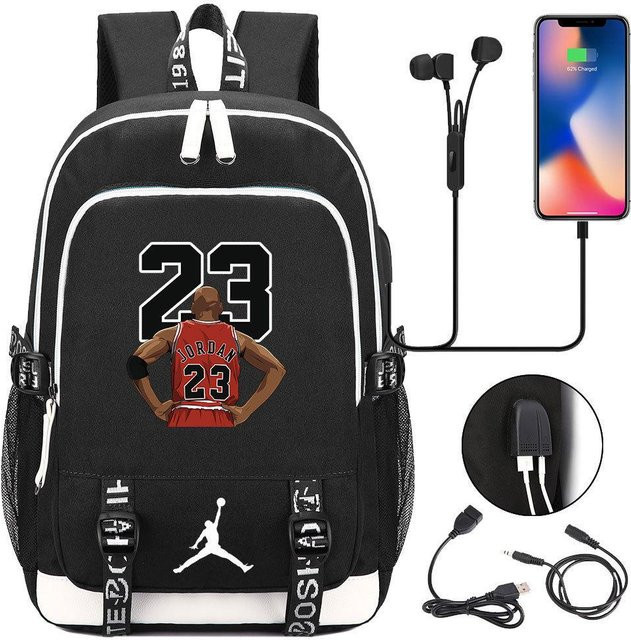 3-teiliges Schulrucksack-Set für Schüler in Schwarz aus Oxford-Stoff mit Federmäppchen und Schultergurt - Bild 1