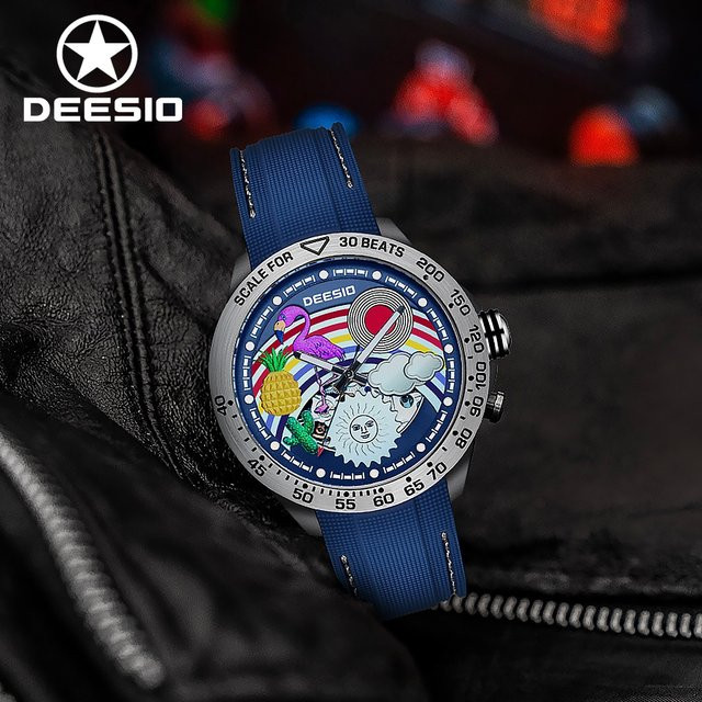 Deesio Armbanduhr, Automatik, Edelstahl, Schwarz, Herren - Bild 1