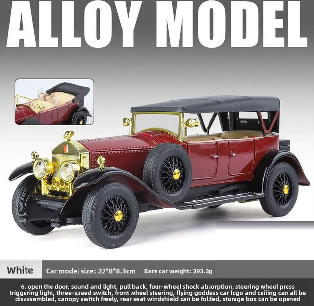 Linyi toy car Phantom Oldtimer Modellauto, 1:24, Metall, mit Sound und Licht, ab 14 Jahren - Bild 1